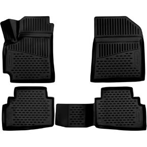 Fits 2021-2024 Kia Seltos Floor Mats Front & 2nd Row Seat Liner Set 3D Custom Fit All-Weather Full Set Liners, Black