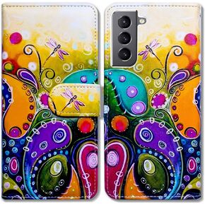 Bcov Galaxy S21 5G Case, Colorful Universe Sky Leather Flip Phone Case Wallet Cover with Card Slot Holder Kickstand for Samsung Galaxy S21 5G
