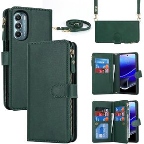 Jaorty for Motorola Moto G Stylus 5G (2022) Wallet Case for Women Men with Card Holder XT2215,Moto G Stylus 5G Crossbody Phone Cases with Strap Shoulder Lanyard,Zipper Pocket PU Leather Purse,Burgundy