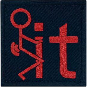 F*ck It Patch Embroidered Tactical Biker Applique Fastener Hook & Loop Emblem, White & Black