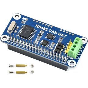 RS485 CAN HAT for Raspberry Pi 4 3/2/1 Model B B+ A+, Onboard CAN Controller MCP2515 via SPI Interface, Transceiver SN65HVD230 and SP3485, Allow Long-Distance Communication via RS485/CAN Function