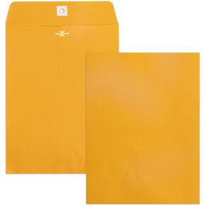 Clasp Envelopes 9x12, 100 GSM Paper, 100 Pack Goefun Brown Kraft Manilla Envelopes with Clasp Closure and Gummed Seal for Business, Legal, Office, Home and School