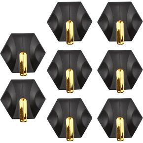 8 Pcs White Wall Hooks Hexagon Self Adhesive Hooks Heavy Duty Wall Hangers for Kitchen Bedroom Bathroom