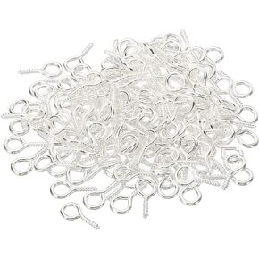 PATIKIL Screw Eyes Pin, 150 Pack 4mm ID x 15mm L Mini Small Eye Hooks for DIY Craft Chandelier Sun Catcher, Bronze
