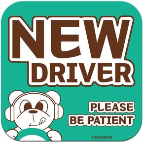 GEEKBEAR [Signature] New Driver Magnet for Car - Geekbear Line - Square 5.3 x 5.3 in (1, Pink)