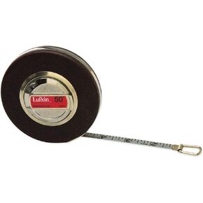 Crescent Lufkin 3/8" x 50' Anchor Chrome Clad Engineer's Tape Measure - C213DN , Black