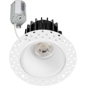 Maxxima 4 in. Trimless Ultra-Thin Recessed Anti-Glare LED Downlight Canless IC Rated 1000 Lumens 5 Color Temperature Selectable 2700K/3000K/3500K/4000K/5000K Dimmable 90 CRI 5 CCT Slim J-Box Included