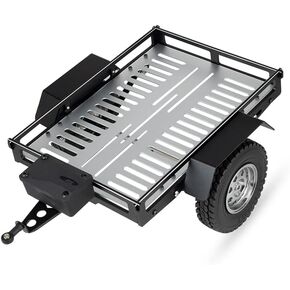 KYX Racing Aluminum RC Cars Trailer Heavy Duty Truck and RC Rock Cars Trailer for 1/10 RC Crawler Cars Axial SCX10 SCX10 II SCX10 III TRX4 TRX6 D90 Redcat Gen7 Gen8