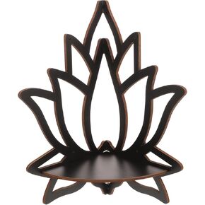 STOBAZA Lotus Corner Shelf Wooden Wall Mount Floating Shelf Decorative Flower Plant Display Shelf for Living Room Bedroom Book Room Decor