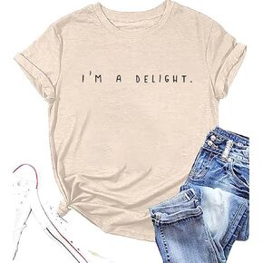 أنا فرحة قميص المرأة مضحك الجرافيك طباعة تي شيرت الساخر قائلا Crewneck قصيرة الأكمام بلايز عادية فضفاض تيز