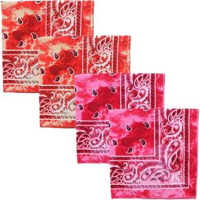 Motique Accessories Tie Dye Paisley Bandana - Set of 4