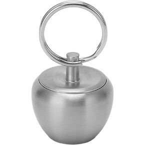 Pill Case Stainless Steel Pill Holder Keychain, Mini Portable Medicine Box Sealed Jar Keychain Pendant, Apple Shape Small Waterproof Pill Box Container for Purse or Pocket