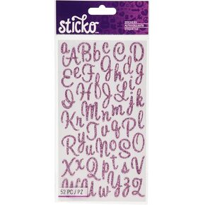 Sticko Sweetheart Pink Script Alphabet Sticker