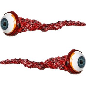 Hanaive 2 Pcs Halloween Ripped out Eyeball Prop Movie Props Hand Made Quality Realistic Ripped out Eyes Party Favors for Halloween Trick or Treat Party(Brown)