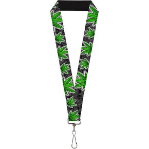 Buckle-Down Lanyard-1.0"-Marijuana Haze Black