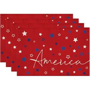 Siilues 4th of July Table Runner, 4th of July Patriotic Table Runner Fourth of July Decorations Stars America Holiday Decor for Home Party Table Decorations