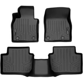 SMARTLINER Custom Fit All Weather 2 Row Black Floor Mat Liners Set for 2020-2021 Mazda CX-30 (AWD Only)