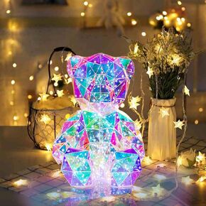 LED Bear Night Light,Glowing Bear Light Night Ligh for Her,Kids Presents Gift for Girlfriend Mom Kids Birthday Anniversary,Nursery Decor (Bear)