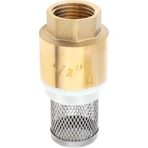 1/2" Brass Foot Valve, DN15 Check Valve Water Pump Bottom Valve with Filter One Way No Return Valve