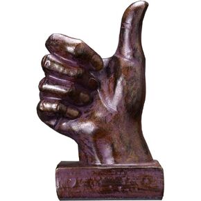 Creative Hand Sculpture Decor,Resin Finger Statue Sculpture Home & Office Desk Ornament (White-Thumb)