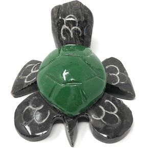 Hawaiian Hand Carved Natural Marble Turtle Assorted (Natural (various), 2-inch)