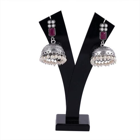 Latest Fashion Jewellery Jhumka For Women & Girls Oxidised Organiz Artificial Traditional Earrings For Navratri Deepawali And Karwachhauth in Saudi Arabia