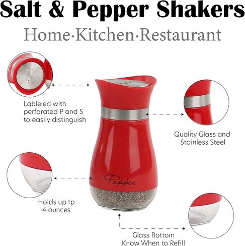 Round Silicone Spoon Rest & 4oz Glass Salt and Pepper Shaker Set (Pink) in Saudi Arabia