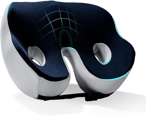 وسادة مقعد كبيرة من إسفنج الذاكرة لتخفيف الضغط وعرق النسا ووسادة تخفيف آلام عظم الذيل، وسائد كرسي مكتب غير قابلة للانزلاق، وسادة كرسي بعرض قابل للتعديل للمنزل والمكتب وكرسي الألعاب والسيارة والكرسي المتحرك (-أسود) in Kuwait