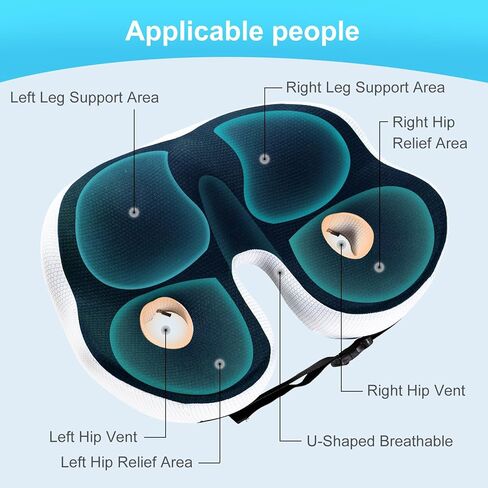 وسادة مقعد كبيرة من إسفنج الذاكرة لتخفيف الضغط وعرق النسا ووسادة تخفيف آلام عظم الذيل، وسائد كرسي مكتب غير قابلة للانزلاق، وسادة كرسي بعرض قابل للتعديل للمنزل والمكتب وكرسي الألعاب والسيارة والكرسي المتحرك (-أسود) in Kuwait
