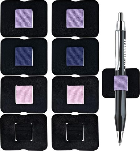 8 PCS Pen Holder for Notebooks, Self Adhesive Pen Holders for Notebook, Elastic Journal PU Leather Pen Holders Loop Holders for Journals Calendars budget planner Fridge Clipboard in Saudi Arabia