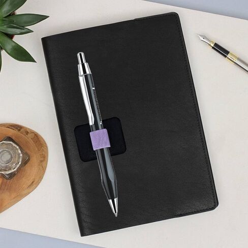 8 PCS Pen Holder for Notebooks, Self Adhesive Pen Holders for Notebook, Elastic Journal PU Leather Pen Holders Loop Holders for Journals Calendars budget planner Fridge Clipboard in Saudi Arabia