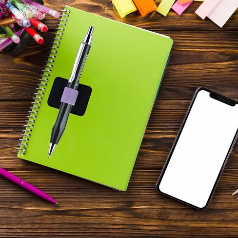 8 PCS Pen Holder for Notebooks, Self Adhesive Pen Holders for Notebook, Elastic Journal PU Leather Pen Holders Loop Holders for Journals Calendars budget planner Fridge Clipboard in Saudi Arabia