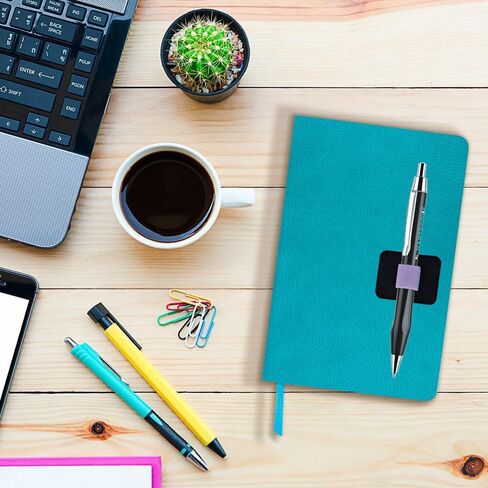 8 PCS Pen Holder for Notebooks, Self Adhesive Pen Holders for Notebook, Elastic Journal PU Leather Pen Holders Loop Holders for Journals Calendars budget planner Fridge Clipboard in Saudi Arabia