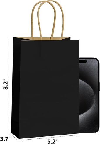 REMTAP Gift Paper Bags Kraft Bags with Handles Bulk Gift Bags for Wedding Party Craft Retail Packaging, Shopping Bags, Party Favor Bags, Retail Bags (White-M-50pcs, 8 * 4.5 * 10.5) in Saudi Arabia