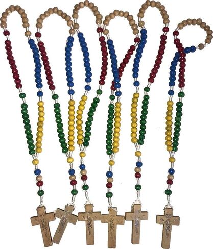 Holy Land Market Colorful Wooden Rosary for Hanging or Praying - 5 Colors in Saudi Arabia