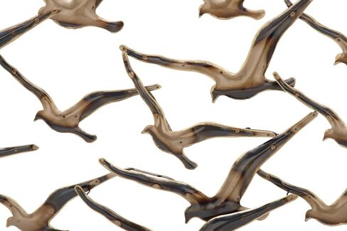 Deco 79 Decor Flying Flock of Wall Sculpture, 48" x 2" x 27", Gold in Saudi Arabia
