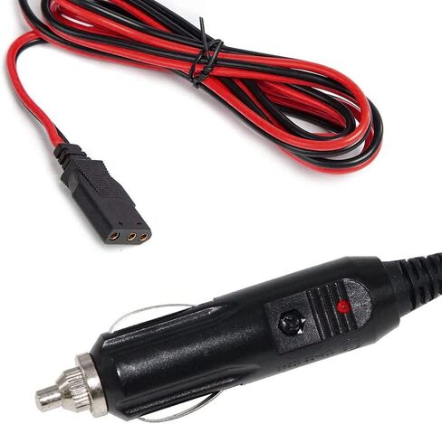 3 Pin CB Power Cord 12V Cigarette Lighter Cable 5Ft CB Radio Power Plug Connector for Cobra 29 Ltd Classic Uniden Bearcat CB Ham Radios Heavy Duty 2 Wire 15a Fuse Replacement, Black and Red in Saudi Arabia
