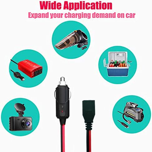 3 Pin CB Power Cord 12V Cigarette Lighter Cable 5Ft CB Radio Power Plug Connector for Cobra 29 Ltd Classic Uniden Bearcat CB Ham Radios Heavy Duty 2 Wire 15a Fuse Replacement, Black and Red in Saudi Arabia