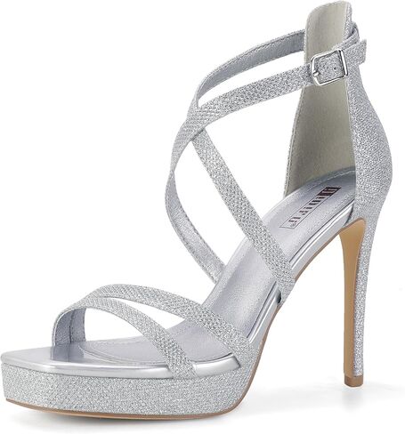 IDIFU IN4 Platform High Heels for Women Strappy Heeled Sandals Square Toe Heels Stiletto Heels Women's Wedding Party Bridal Sexy Dress Shoes Open Toe Heels in Saudi Arabia