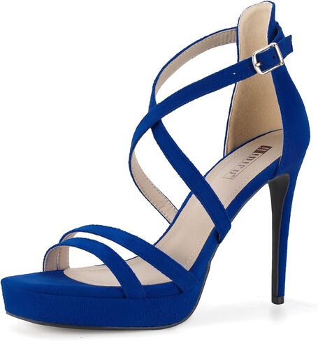 IDIFU IN4 Platform High Heels for Women Strappy Heeled Sandals Square Toe Heels Stiletto Heels Women's Wedding Party Bridal Sexy Dress Shoes Open Toe Heels in Saudi Arabia