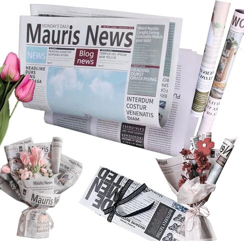 Ouzrpuo Wrapping Paper 20pcs Christmas Vintage Gift Wrapping Paper 20.5 * 27.5 Inch Large Newspape for Packaging Flower, Birthday Gift, Book in Saudi Arabia