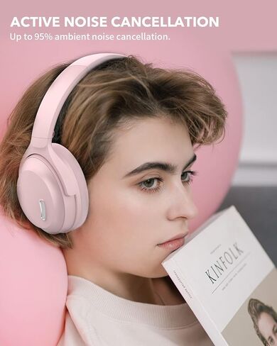 سماعات رأس HROEENOI لاسلكية تعمل بإلغاء الضوضاء تعمل بتقنية البلوتوث فوق الأذن، وأغطية أذن من إسفنج الذاكرة، وشحن سريع لمدة 40 ساعة من اللعب، مثالية للسفر والمكتب المنزلي وتمارين صالة الألعاب الرياضية، فضي in Kuwait