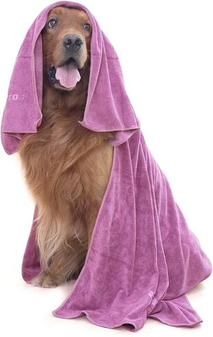 2-PCS Fast Drying Dog Towels - 56 x 28 Inch Ultra Soft & Absorbent Large Dog Towel with 30 x 14 Inch Daily Use Paw Towel - 100% Microfiber Pet Bath Grooming Towels for Dogs Cats, Gray in Saudi Arabia