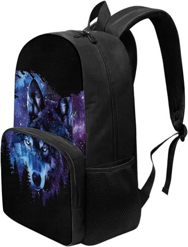 حقيبة ظهر جالاكسي وولف للأولاد في المدرسة المتوسطة، حقيبة ظهر خفيفة الوزن مقاس 17 بوصة حقيبة ظهر كاجوال للأولاد والبنات in Kuwait