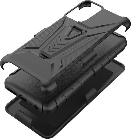 for Samsung Galaxy A03S, A03 SE 5G (SM-A037) - Shockproof Phone Case w/Belt Clip Holster - CV1 Black in Kuwait