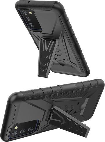 for Samsung Galaxy A03S, A03 SE 5G (SM-A037) - Shockproof Phone Case w/Belt Clip Holster - CV1 Black in Kuwait