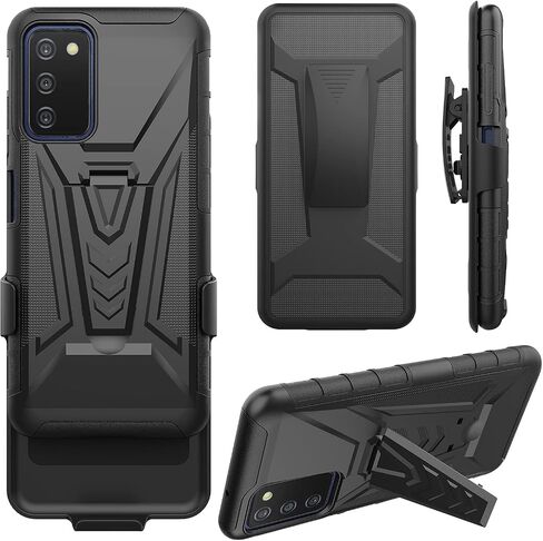 for Samsung Galaxy A03S, A03 SE 5G (SM-A037) - Shockproof Phone Case w/Belt Clip Holster - CV1 Black in Kuwait