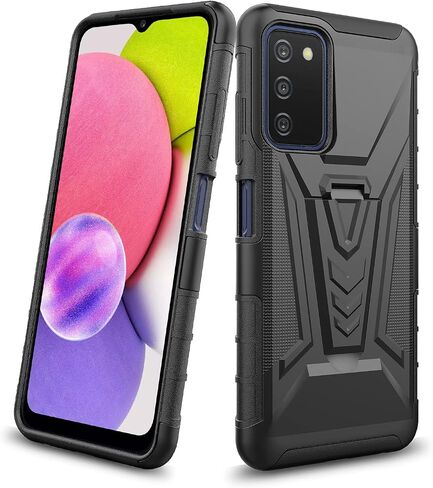 for Samsung Galaxy A03S, A03 SE 5G (SM-A037) - Shockproof Phone Case w/Belt Clip Holster - CV1 Black in Kuwait
