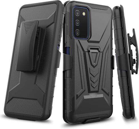 for Samsung Galaxy A03S, A03 SE 5G (SM-A037) - Shockproof Phone Case w/Belt Clip Holster - CV1 Black in Kuwait