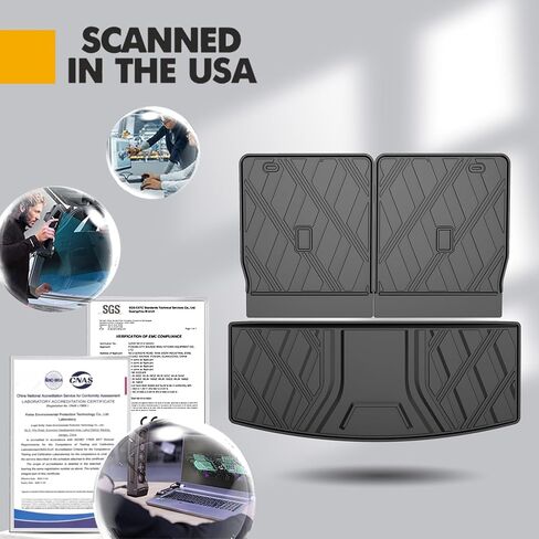 Original Cargo Liner and Backrest Mats for Ford Explorer 2020-2024 6/7 Seats All Models - Custom Fit Trunk Mat and Backrest Mats - All Weather Protection Anti-Skid Car Mats for Ford Explorer in Saudi Arabia